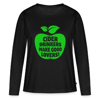 Les buveurs de cidre font de bons amants Apfelwein Cidre - T-shirt manches longues Premium bio Femme - noir - Devant - Julia (174cm)