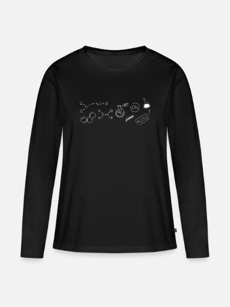 Chemie Strukturformel - Frauen Premium Bio Langarmshirt - Schwarz