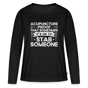 Acupuncteur Médecine Alternative Médecine Chinoise - T-shirt manches longues Premium bio Femme - noir - Devant - Julia (174cm)