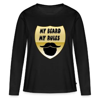 Bart - Frauen Premium Bio Langarmshirt - Schwarz - Vorne - Julia (174cm)