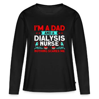 Dialysis Nursing Dialysis Treatment Gift - Women's Premium Organic Long Sleeve Shirt - black - Front - Julia (174cm)