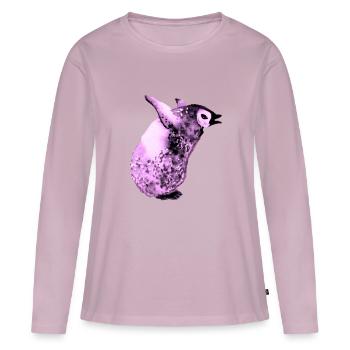 Bébé pingouin rose pleurant - T-shirt manches longues Premium bio Femme - rose poudré - Devant - Julia (174cm)