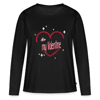 Be my valentine - T-shirt manches longues Premium bio Femme - noir - Devant - Julia (174cm)