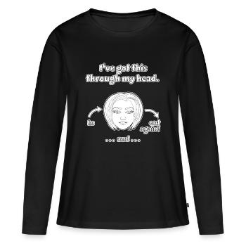 Design drôle et non réfléchi / dictons drôles - T-shirt manches longues Premium bio Femme - noir - Devant - Julia (174cm)