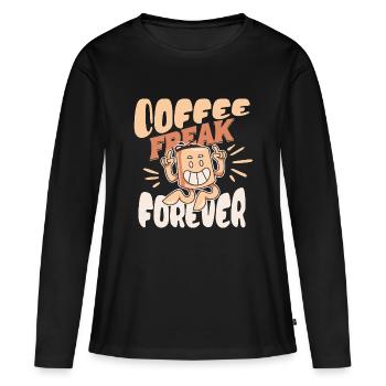 Le café est mon carburant - T-shirt manches longues Premium bio Femme - noir - Devant - Julia (174cm)