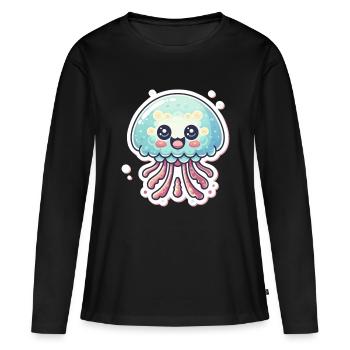 Jellyfish Lover - Women's Premium Organic Long Sleeve Shirt - black - Front - Julia (174cm)
