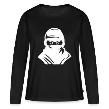 ninja - T-shirt manches longues Premium bio Femme - noir - Devant - Julia (174cm)