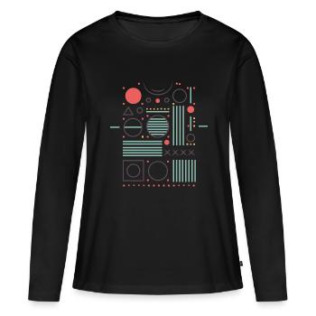 Elementary Design - Women's Premium Organic Long Sleeve Shirt - black - Front - Julia (174cm)