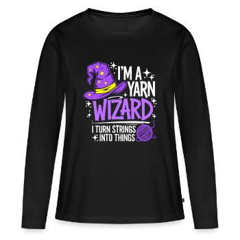Magic of wool and creativity - Women's Premium Organic Long Sleeve Shirt - black - Front - Julia (174cm)