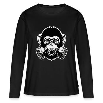 Masque à gaz de singe - T-shirt manches longues Premium bio Femme - noir - Devant - Julia (174cm)