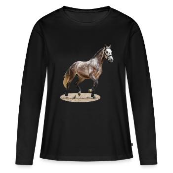 Selle Français 2 - T-shirt manches longues Premium bio Femme - noir - Devant - Julia (174cm)