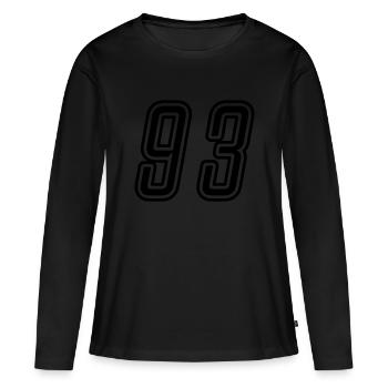 93 Numéro de numéro - T-shirt manches longues Premium bio Femme - noir - Devant - Julia (174cm)