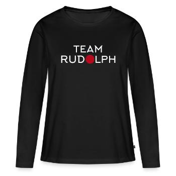 Team Rudolph - Frauen Premium Bio Langarmshirt - Schwarz - Vorne - Julia (174cm)