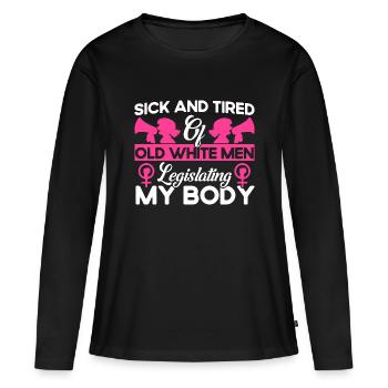 Égalité des sexes Égalité des sexes - T-shirt manches longues Premium bio Femme - noir - Devant - Julia (174cm)