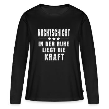 Night Shift T-shirt - T-shirt manches longues Premium bio Femme - noir - Devant - Julia (174cm)