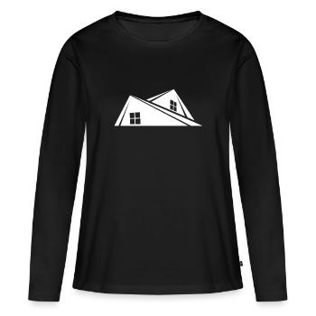 Le toit de la maison - T-shirt manches longues Premium bio Femme - noir - Devant - Julia (174cm)