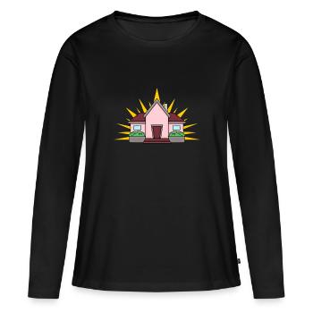 Maison - T-shirt manches longues Premium bio Femme - noir - Devant - Julia (174cm)
