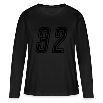 32 Numéro de numéro - T-shirt manches longues Premium bio Femme - noir - Devant - Julia (174cm)