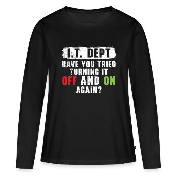 Stay calm and submit a ticket - Women's Premium Organic Long Sleeve Shirt - black - Front - Julia (174cm)