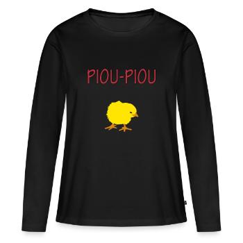 Pioupiou - T-shirt manches longues Premium bio Femme - noir - Devant - Julia (174cm)