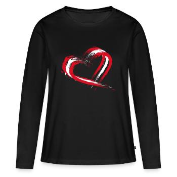 Pérou - T-shirt manches longues Premium bio Femme - noir - Devant - Julia (174cm)