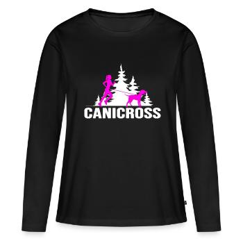 canicross hund zughund hundetrainer zughundesport - Frauen Premium Bio Langarmshirt - Schwarz - Vorne - Julia (174cm)