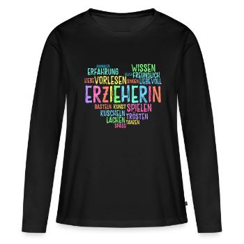 Retro Grafik Kindertagesstätte Babysitter Kindergä - Frauen Premium Bio Langarmshirt - Schwarz - Vorne - Julia (174cm)