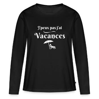 vacances, vacances d'été - T-shirt manches longues Premium bio Femme - noir - Devant - Julia (174cm)