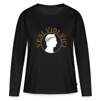 Veni Vidi Vici - T-shirt manches longues Premium bio Femme - noir - Devant - Julia (174cm)