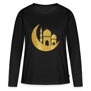 Ramadan Mubarak muslim islam Fasten moslem Allah - Frauen Premium Bio Langarmshirt - Schwarz - Vorne - Julia (174cm)