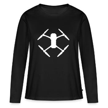 blanc bourdon - T-shirt manches longues Premium bio Femme - noir - Devant - Julia (174cm)