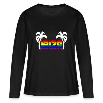 Ibiza - T-shirt manches longues Premium bio Femme - noir - Devant - Julia (174cm)