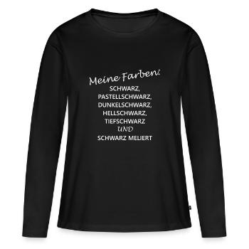 Meine Farben Schwarz - Frauen Premium Bio Langarmshirt - Schwarz - Vorne - Julia (174cm)