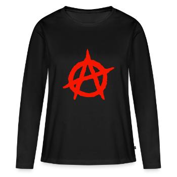 anarchy - Women's Premium Organic Long Sleeve Shirt - black - Front - Julia (174cm)
