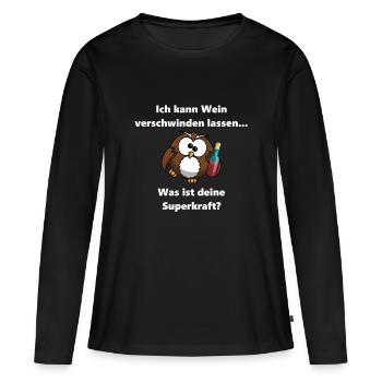 I can make wine disappear. Super power - Women's Premium Organic Long Sleeve Shirt - black - Front - Julia (174cm)