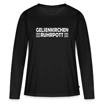 Gelsenkirchen - T-shirt manches longues Premium bio Femme - noir - Devant - Julia (174cm)