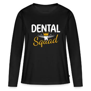 Dentiste Dentiste Dentiste - T-shirt manches longues Premium bio Femme - noir - Devant - Julia (174cm)