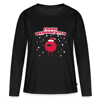 Drôle de Noël - Joyeux Noël - T-shirt manches longues Premium bio Femme - noir - Devant - Julia (174cm)