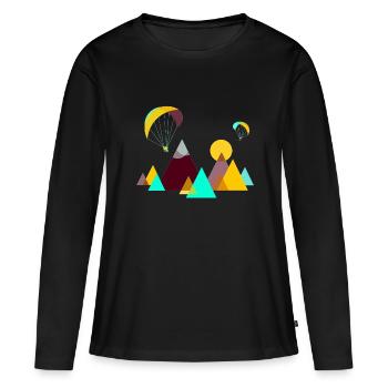 Paragliding - Frauen Premium Bio Langarmshirt - Schwarz - Vorne - Julia (174cm)