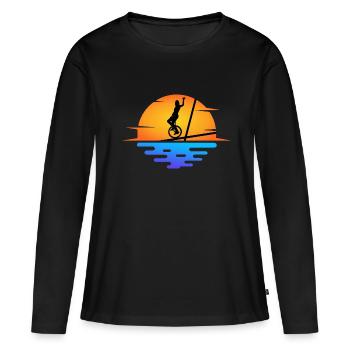 monocycle unicycle artiste monocycle rider monocycle - T-shirt manches longues Premium bio Femme - noir - Devant - Julia (174cm)