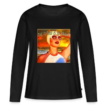 L’avenir est si brillant - T-shirt manches longues Premium bio Femme - noir - Devant - Julia (174cm)