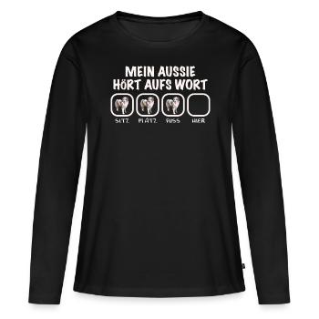 Australian Shepherd - Frauen Premium Bio Langarmshirt - Schwarz - Vorne - Julia (174cm)