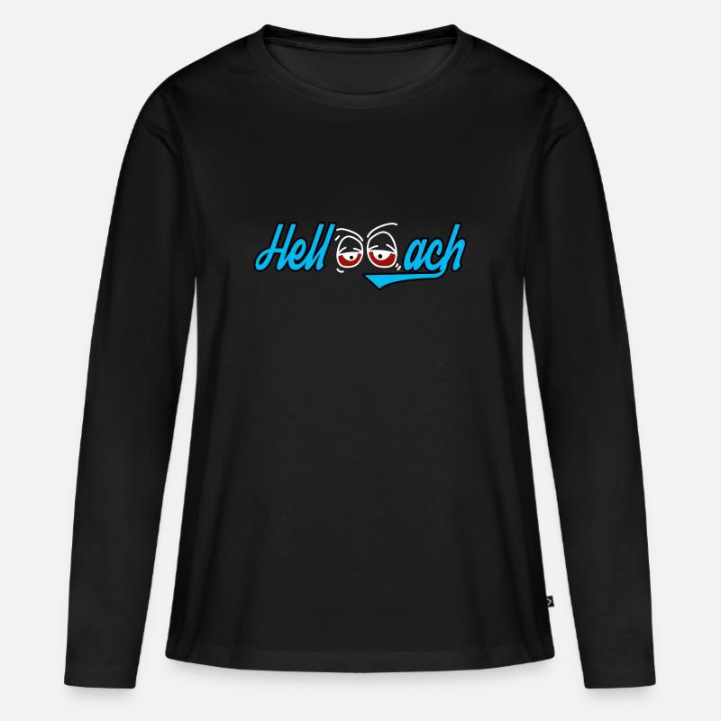 Hellwach - Frauen Premium Bio Langarmshirt - Schwarz