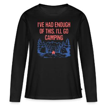 J’en ai assez de ce camping-car de vacances en camping - T-shirt manches longues Premium bio Femme - noir - Devant - Julia (174cm)