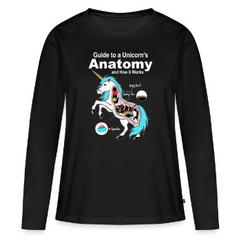 Guide To A Unicorn's Anatomy - T-shirt manches longues Premium bio Femme - noir - Devant - Julia (174cm)