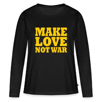 Make love not war - T-shirt manches longues Premium bio Femme - noir - Devant - Julia (174cm)