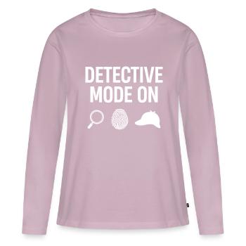 Mode détective en « Krimi-tatort-outfit » - T-shirt manches longues Premium bio Femme - rose poudré - Devant - Julia (174cm)