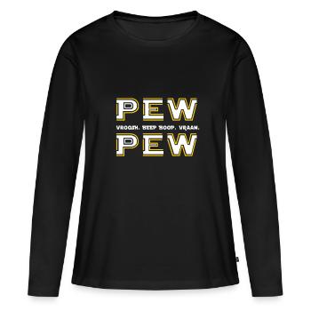 Pew Pew Wars Darth Vader Sci fi Space Geek Star - T-shirt manches longues Premium bio Femme - noir - Devant - Julia (174cm)