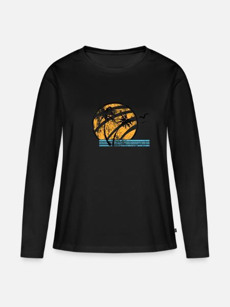 ELLIE'S SHIRT (DISTRESSED) - Women's Premium Organic Long Sleeve Shirt - black