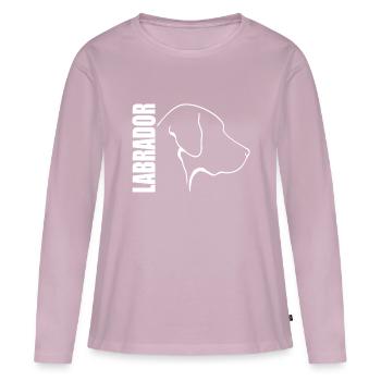 LABRADOR profil Labbi chien chiens Wilsigns - T-shirt manches longues Premium bio Femme - rose poudré - Devant - Julia (174cm)